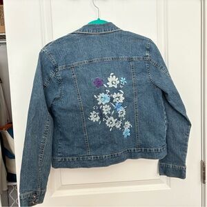 Arizona Jean Company Floral Embroidered Kids Denim Jacket